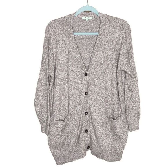 Madewell Sweaters - Madewell Oversized Long Sleeve V-Neck Ribbed Hem Cardigan Sweater Brown Small